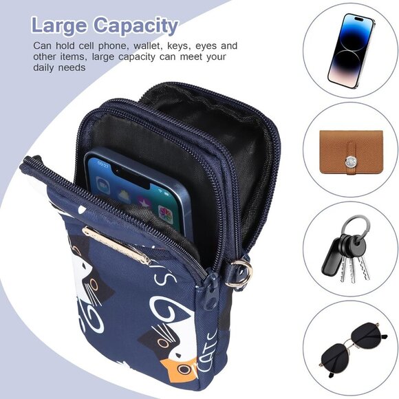 Cell Phone Crossbody Bag Lightweight Adjustable Organizer for Women - Picture 3 of 7